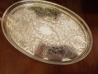 Viners Alpha Plate Silver Plated Galleried Serving Tray By