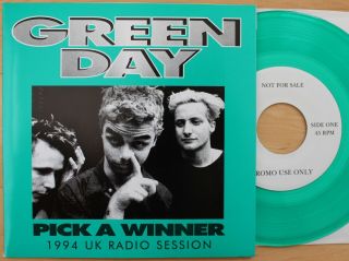Green Day Pick A Winner: 1994 Uk Radio Session 7 " - Rare Live - Green Vinyl Nm