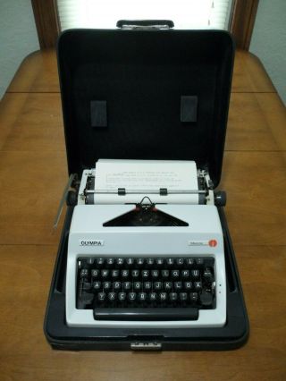 Vintage Olympia Typewriter Monica West German Portable German Layout Retro Rare