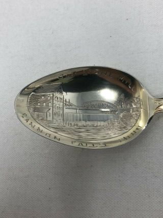Baker Manchester Sterling Silver Souvenir Spoon Old Stone Mill Cannon Falls MN 2