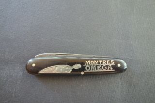 Vintage Rare Omega Montres Watches Folding Knife