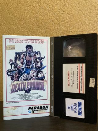 Death Promise Vhs Rare Cult Action Gore Horror 80s Cult Cheese Paragon Video