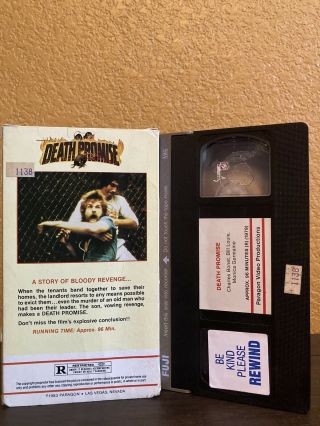 DEATH PROMISE VHS rare cult action gore Horror 80s Cult Cheese Paragon Video 3
