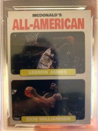 Zion Williamson/lebron James Rare Mcdonalds All American Dual - Awesome Card