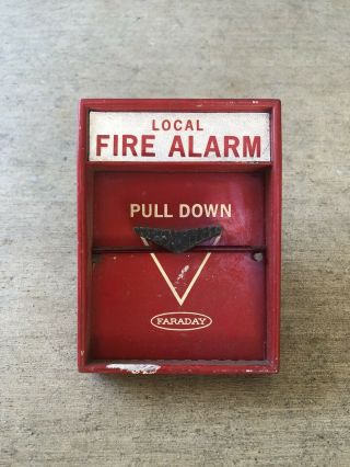 Rare Vintage 1960s Faraday Fire Alarm Pull Station (model 10123 - 1)