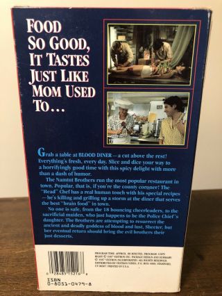 Blood Diner VHS Vestron Rare Horror Gore Jackie Kong Lightning Pictures 3
