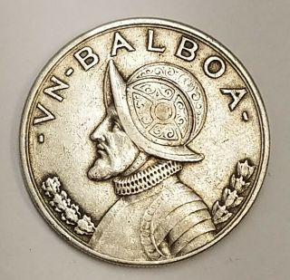 1931 Panama Un 1 Balboa Silver Crown - Jubilee - Rare Year Ff01