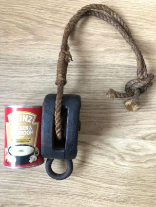 Small Vintage Ships Single Wooden Pulley Rope Maritime Marine Boat Nautical