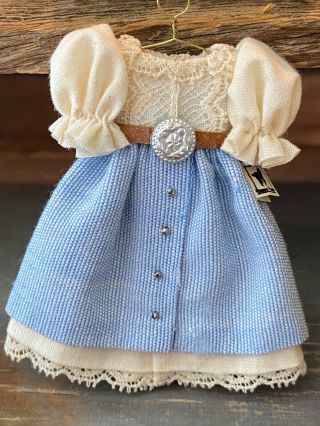 Vintage Miniature Dollhouse Artisan Little Girl Country Western Display Dress