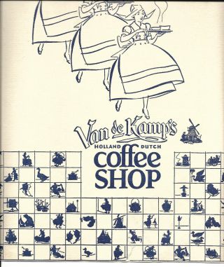 Rare Vintage Van de Kamp ' s 1940 Coffee Shop Menu 2