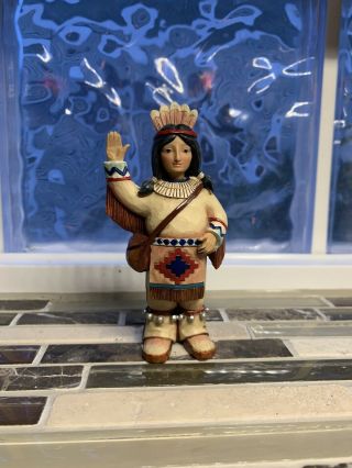 Jim Shore Indian Figurine Rare 4 In Tall By 2 In 1in Thick.