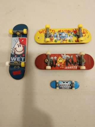 Tech Deck World Industries Flameboy Skateboards Fingerboards Set Rare Wet Willy