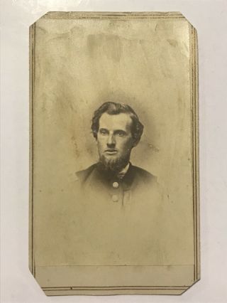 Rare Antique Civil War Soldier Officer Elgin Illinois Cdv