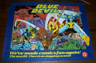 Rare 15 - 1/2 X 22 ",  Blue Beetle,  1984,  Dc Comics Shop Promo Poster,