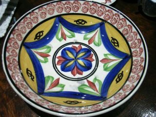 Antique Early Spongeware Bowl Nicely Decorated / Portneuf Dia 20cmx4.  5 Cm High