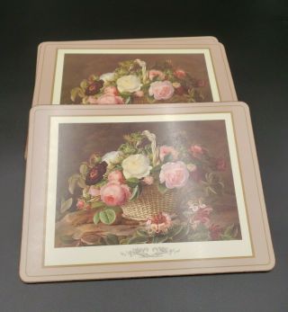 Pimpernel England Floral Placemats Set Of 6 Luncheon Mats 9x12 Inches