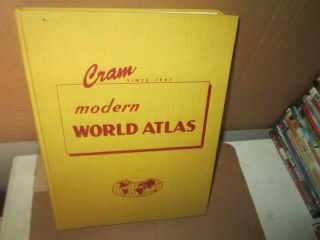 Cram Modern World Atlas By Crown Royal Rare Vintage Hc Book 1971