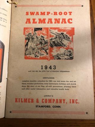 Vintage Swamp Root Almanac,  Dr.  Kilmer,  1943,  Native American Indian Navajo Girl 2