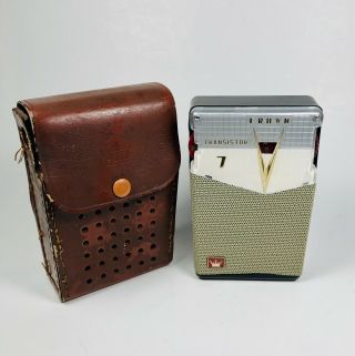 Rare Vintage CROWN TR - 7S Vintage Transistor Radio Reverse Painted Japan - 3