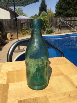 Antique Applied Top Andrews Johnston And Company Soda Bottle Philadelphia 2