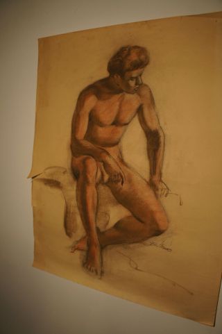 Vintage Midcentury Erotica Vtg Gay Interest Nude Male Underwear Naked Man Art G4