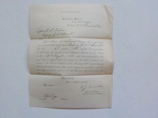 Civil War Letter 1864 25th Indiana Ordnance Stores Washington D.  C.  Antique 1 Vtg