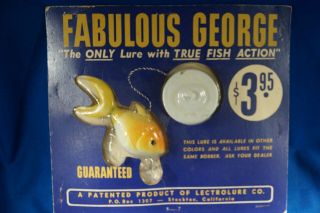 Vintage Fabulous George Gold Fish Lure In The Pack Stockton,  California