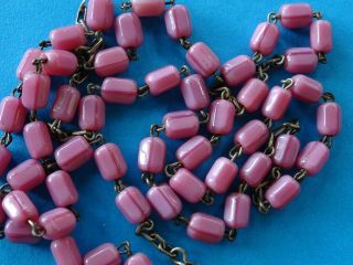 gorgeous ANTIQUE rosary // PINK glass BEADS // 1900 FRANCE 3