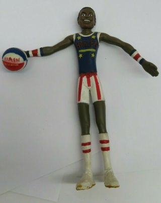 Rare Vintage Harlem Globetrotters Bendable Action Figure Bendy Toy W/ Basketball