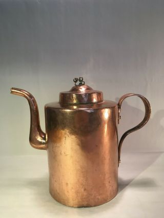 Rare Antique Large Swedish Kettle - Hand - Formed Hammered Copper,  Dovetailed Joints