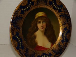 Antique Tin Art Vienna Lady Plate 6