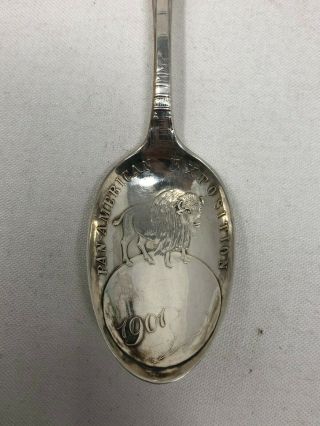 Alvin Sterling Silver Souvenir Spoon Pan American Exposition 1901 Buffalo NY 2