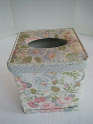 Rare Laura Ashley Quartet Kleenex Box Cover Dispenser Holder Floral Roses