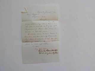 Civil War Letter 1864 Soldier 17th Maine Augusta Paymaster U.  S.  A.  Antique 1 Vtg