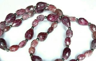 Incredible Antique Natural Ruby Necklace - Huge Rough Cut/ Faceted Gems 70,  Ct