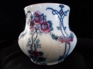 Keeling Co.  Losol Ware Kensington Crown England Mark Jar Vase Pink Roses Garland