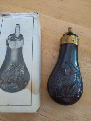 Vintagr Rare Copper Brass Gun Powder Bottle Flask With Eagle