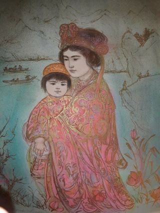 Edna Hibel Oriental Artist Proof Pastels Lithograph Very Rare Unique Handsigned