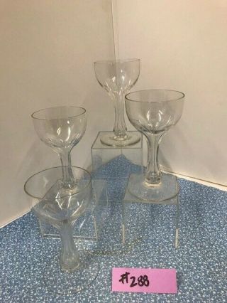 Rare Vintage Leaded Crystal Hollow Stem Champagne Glasses - Set Of 4