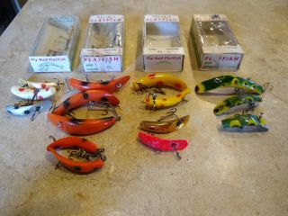 Helin’s Fly - Rod Flatfish Lures 4 Boxes 2 Inserts, . 2