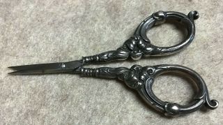 Ornate Antique Sterling Embroidery Scissors