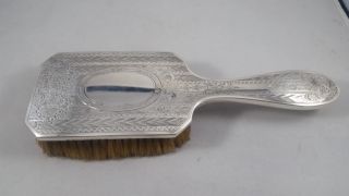 Solid Sterling Silver Antique Clothes Brush Made In Birmingham England Engraved