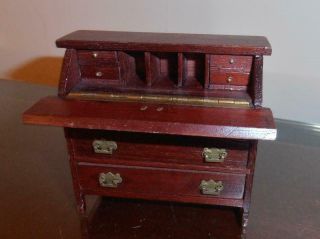 Vintage,  Miniature Drop Front Secretary Desk Piece For Your Dollhouse