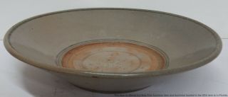 Circa Ming Antique Chinese Pottery 10.  75in Wide Pottery Bowl Ring Decorated
