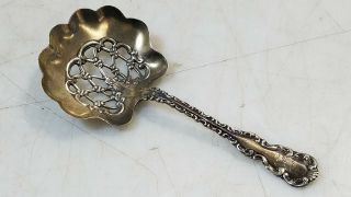 Antique 1892 Whiting Mfg Co.  Ornate Sterling Silver Nut Spoon.  925