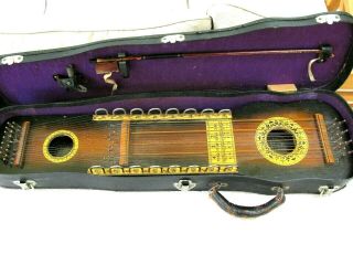 Vintage Ukelin Orig Case,  Bow,  Tuning Key And Papers Serial 4614 Rare Vg Cond