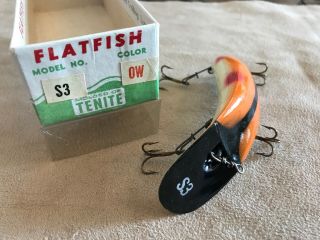 Old Collectable Tackle Boxed Vintage Fishing Lure Helins Flatfish Bait