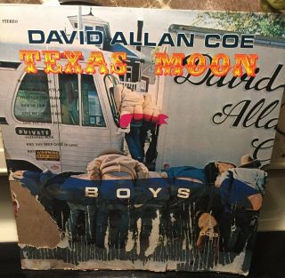 David Allan Coe Texas Moon Vinyl Lp Rare Country Plantation Records Plp - 507 1977
