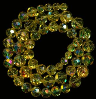 Beads Swarovski Cut Austrian Crystal Citrine Faceted 5 - 11mm 47 " Vintage