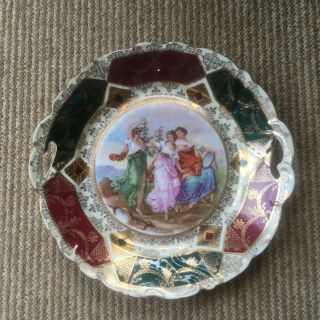 Vintage Fragonard Plate.  Prov Saxe Es Germany Handled Classic Portrait.  Beehive